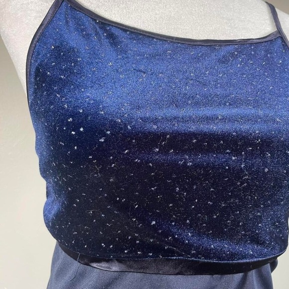 Vtg Y2K Byer Too! SZ S Empire Waist Velvet Glitter Maxi Dress Fairy Whimsygoth - Picture 4 of 8